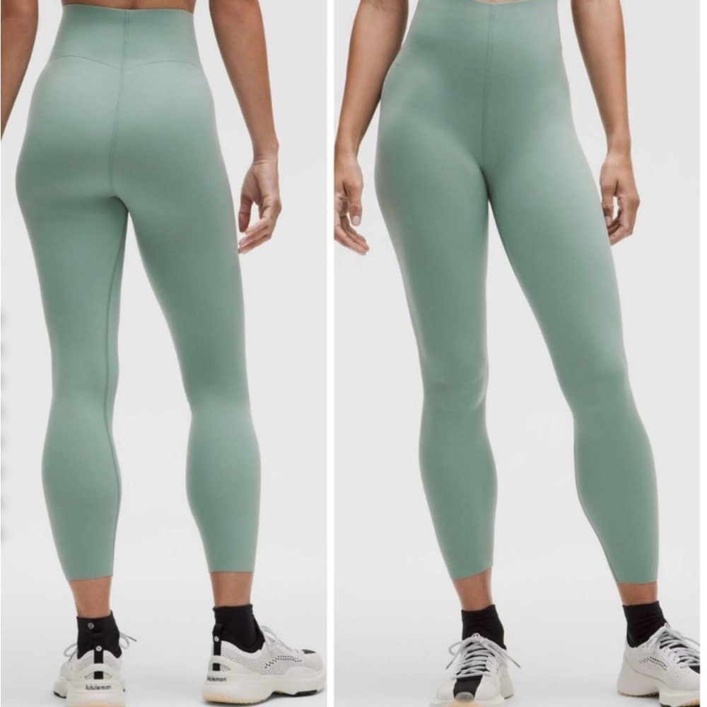 Lululemon Athletica Glow Up Crater Blue High-Waisted Leggings Seamless Fit